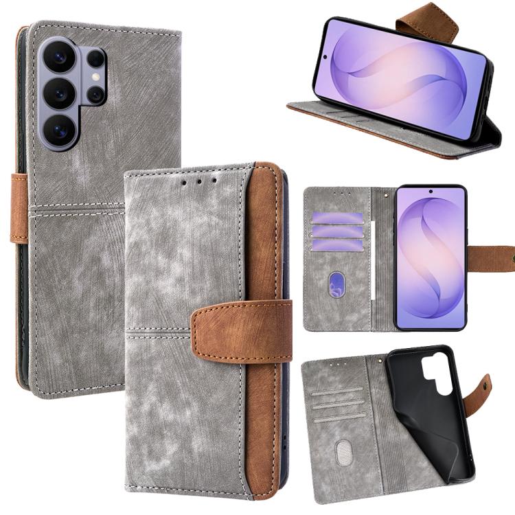 Custodia per telefono in similpelle con cuciture a contrasto e protezione RFID., For Samsung Galaxy S26+ 5G, For Samsung Galaxy S26 Ultra 5G, For Samsung Galaxy S26 5G, For Samsung Galaxy S25 5G