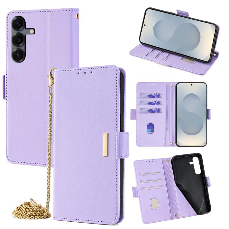 Custodia per telefono in pelle con catena a tracolla, For Samsung Galaxy S26+ 5G, For Samsung Galaxy S26 Ultra 5G, For Samsung Galaxy S26 5G, For Samsung Galaxy S25 5G