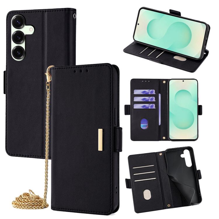 Custodia per telefono in pelle con catena a tracolla, For Samsung Galaxy S25+ 5G, For Samsung Galaxy S25 Ultra 5G
