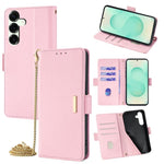 Custodia per telefono in pelle con catena a tracolla, For Samsung Galaxy S25+ 5G, For Samsung Galaxy S25 Ultra 5G