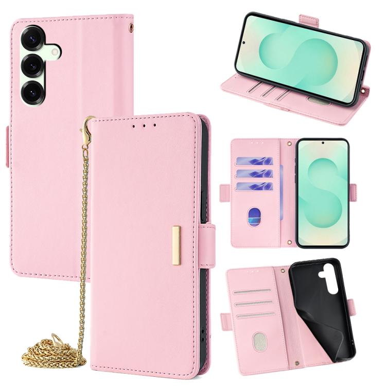 Custodia per telefono in pelle con catena a tracolla, For Samsung Galaxy S25+ 5G, For Samsung Galaxy S25 Ultra 5G