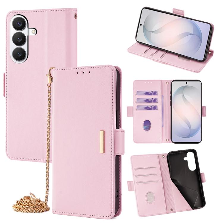 Custodia per telefono in pelle con catena a tracolla, For Samsung Galaxy S26+ 5G, For Samsung Galaxy S26 Ultra 5G, For Samsung Galaxy S26 5G, For Samsung Galaxy S25 5G