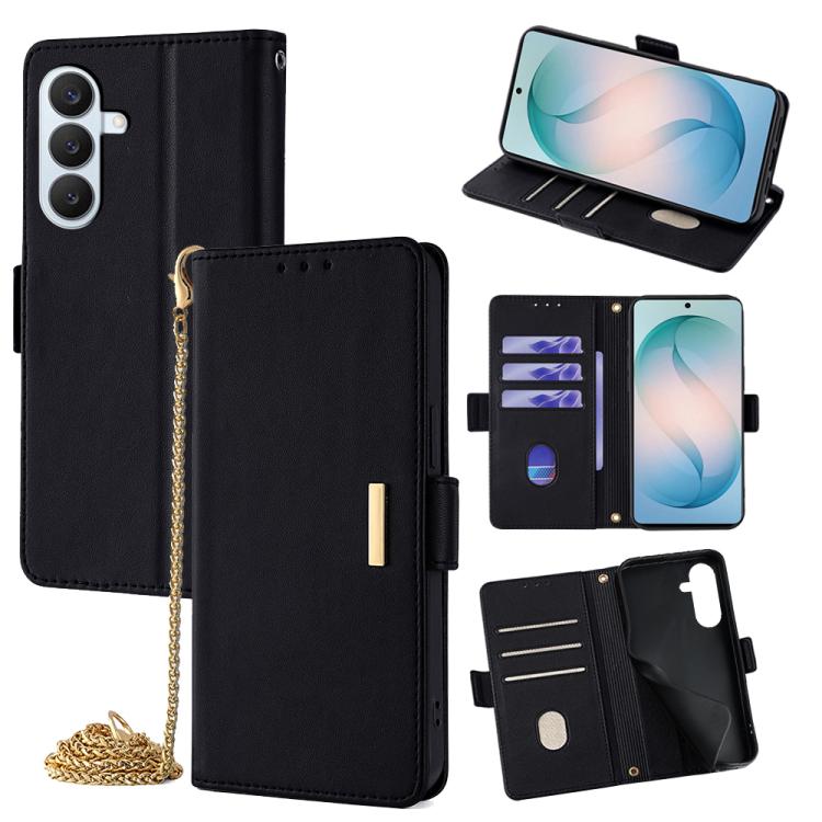 Custodia per telefono in pelle con catena a tracolla, For Samsung Galaxy S26+ 5G, For Samsung Galaxy S26 Ultra 5G, For Samsung Galaxy S26 5G, For Samsung Galaxy S25 5G