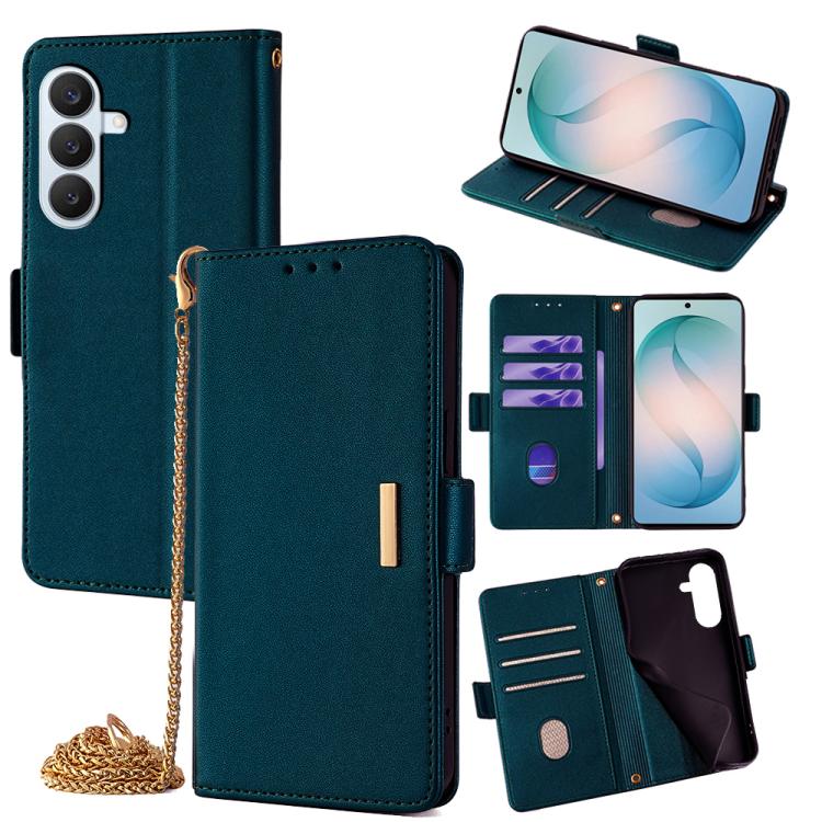 Custodia per telefono in pelle con catena a tracolla, For Samsung Galaxy S26+ 5G, For Samsung Galaxy S26 Ultra 5G, For Samsung Galaxy S26 5G, For Samsung Galaxy S25 5G
