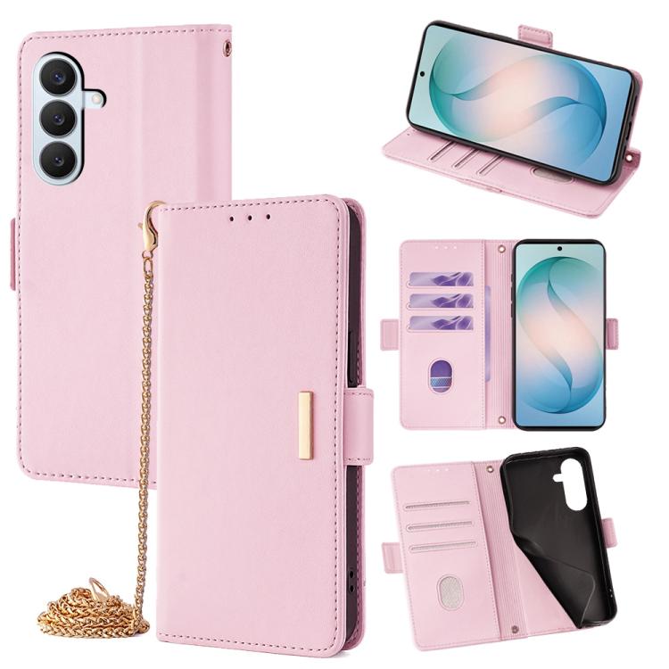 Custodia per telefono in pelle con catena a tracolla, For Samsung Galaxy S26+ 5G, For Samsung Galaxy S26 Ultra 5G, For Samsung Galaxy S26 5G, For Samsung Galaxy S25 5G