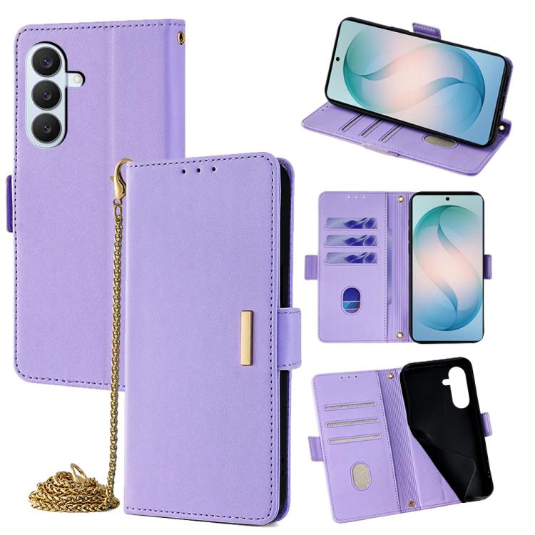 Custodia per telefono in pelle con catena a tracolla, For Samsung Galaxy S26+ 5G, For Samsung Galaxy S26 Ultra 5G, For Samsung Galaxy S26 5G, For Samsung Galaxy S25 5G