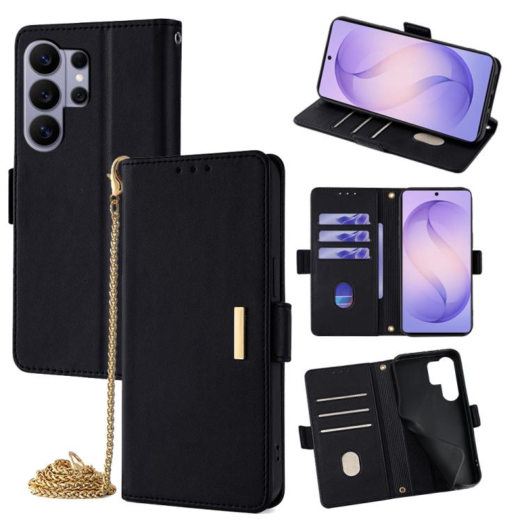 Custodia per telefono in pelle con catena a tracolla, For Samsung Galaxy S26+ 5G, For Samsung Galaxy S26 Ultra 5G, For Samsung Galaxy S26 5G, For Samsung Galaxy S25 5G