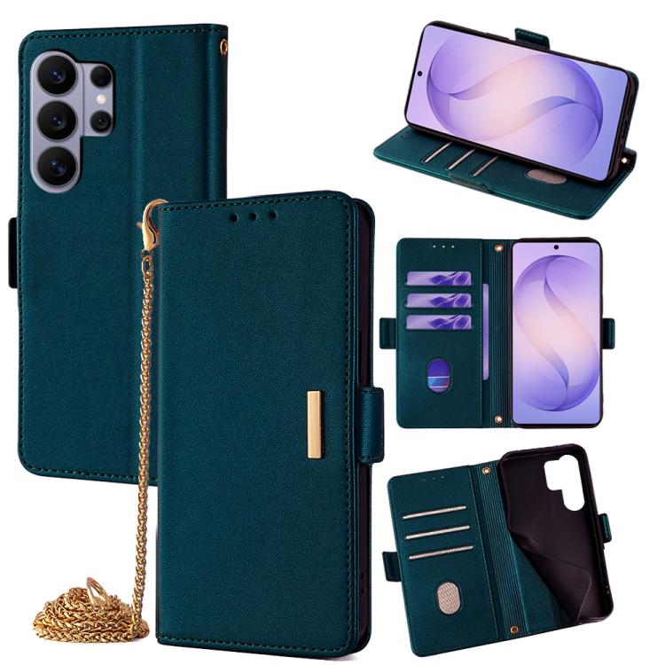 Custodia per telefono in pelle con catena a tracolla, For Samsung Galaxy S26+ 5G, For Samsung Galaxy S26 Ultra 5G, For Samsung Galaxy S26 5G, For Samsung Galaxy S25 5G