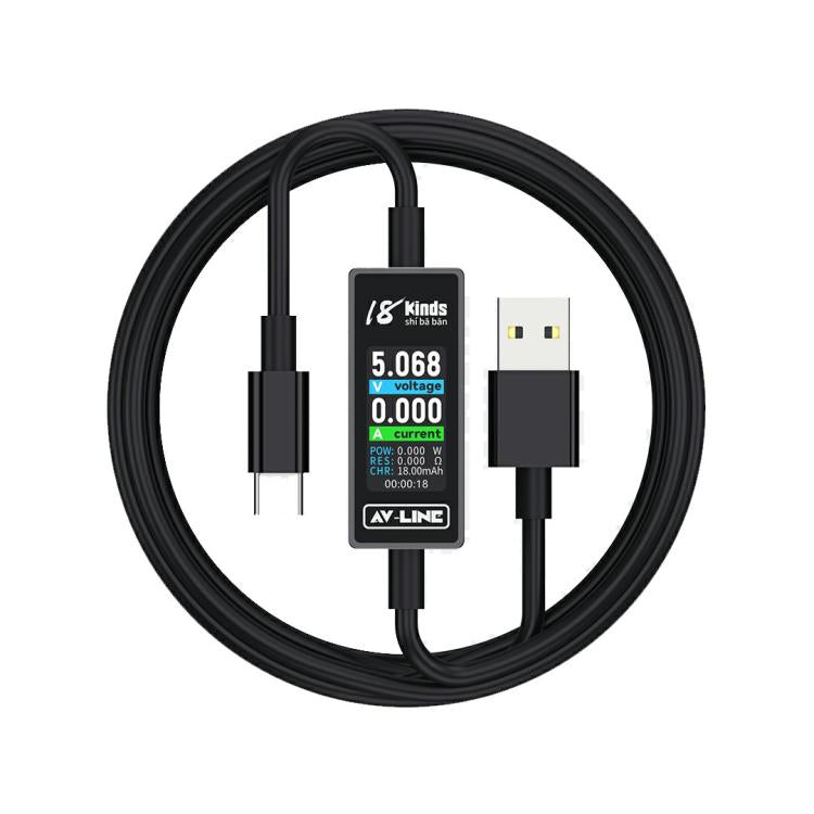 Cavo dati di ricarica con rilevamento intelligente AV-Line 2.0 da 1,2 m, compatibile con 18 tipi di dispositivi., USB to  8 Pin, USB to Type-C
