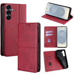 Custodia magnetica per telefono in pelle con texture mucca, For Samsung Galaxy S25 5G, For Samsung Galaxy S25+ 5G, For Samsung Galaxy S25 Ultra 5G, For Samsung Galaxy A05 4G