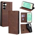 Custodia magnetica per telefono in pelle con texture mucca, For Samsung Galaxy S25 5G, For Samsung Galaxy S25+ 5G, For Samsung Galaxy S25 Ultra 5G, For Samsung Galaxy A05 4G