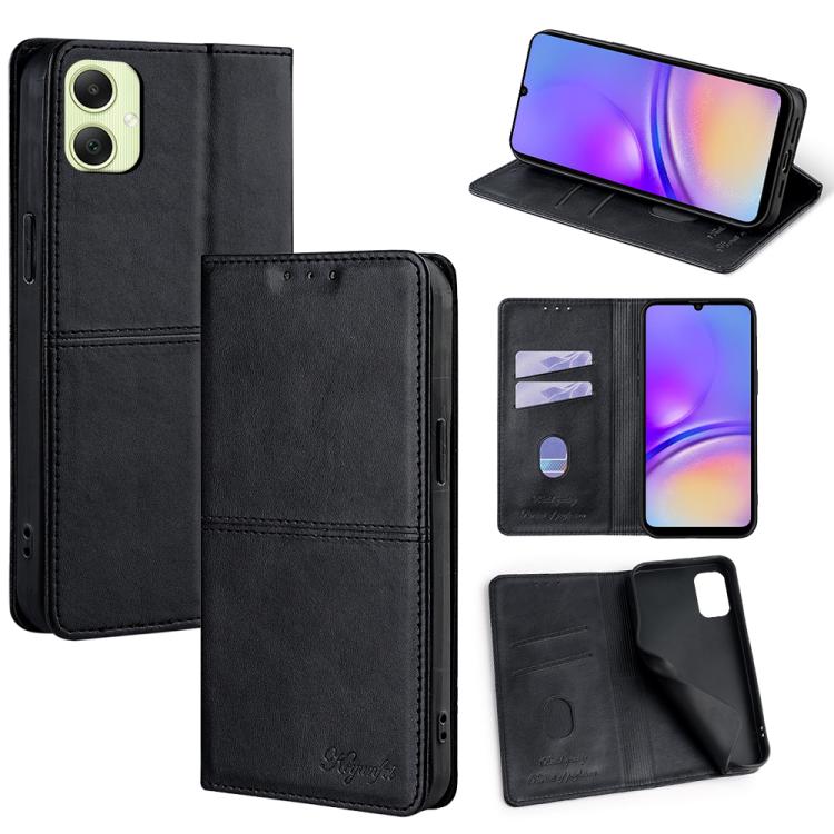 Custodia magnetica per telefono in pelle con texture mucca, For Samsung Galaxy S25 5G, For Samsung Galaxy S25+ 5G, For Samsung Galaxy S25 Ultra 5G, For Samsung Galaxy A05 4G