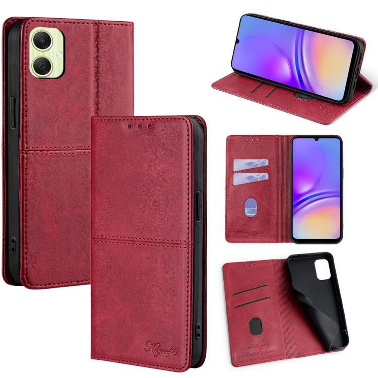 Custodia magnetica per telefono in pelle con texture mucca, For Samsung Galaxy S25 5G, For Samsung Galaxy S25+ 5G, For Samsung Galaxy S25 Ultra 5G, For Samsung Galaxy A05 4G
