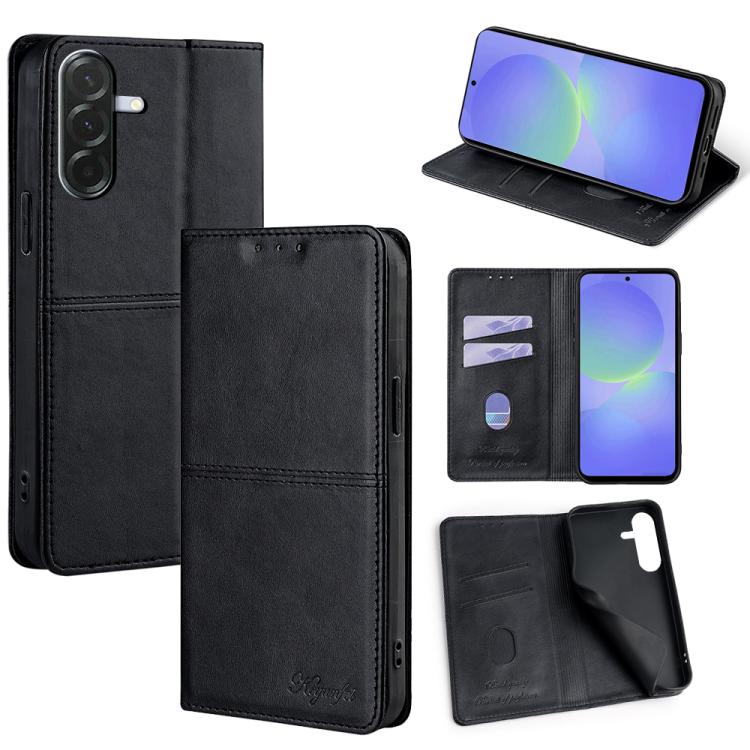 Custodia magnetica per telefono in pelle con texture mucca, For Galaxy A57 5G, For Galaxy A37 5G, For Samsung Galaxy A17 5G, For Samsung Galaxy A36 5G