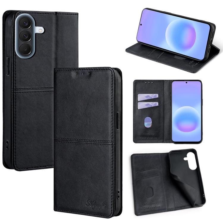Custodia magnetica per telefono in pelle con texture mucca, For Galaxy A57 5G, For Galaxy A37 5G, For Samsung Galaxy A17 5G, For Samsung Galaxy A36 5G