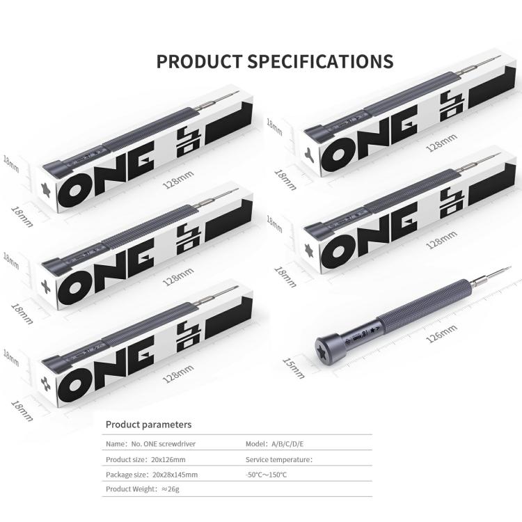 18 tipi di cacciavite magnetico di precisione super resistente, A Pentalobe, B Phillips, C External Cross, D Tri-Wing, E Allen