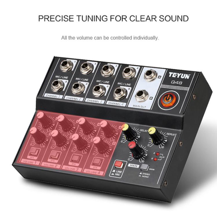 Mixer audio TEYUN Q48 8 canali con riverbero