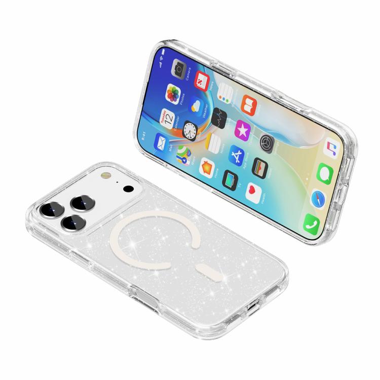 Custodia magnetica per telefono MagSafe in stile Terminator con glitter in polvere., For iPhone 18 Pro / 17 Pro, For iPhone 18 Pro Max / 17 Pro Max, For iPhone 17