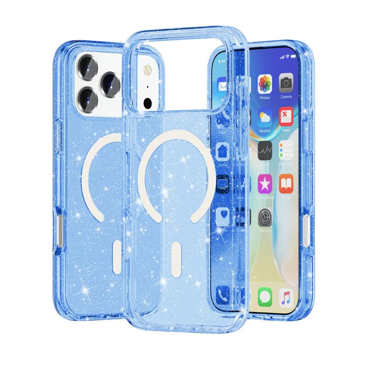 Custodia magnetica per telefono MagSafe in stile Terminator con glitter in polvere., For iPhone 18 Pro / 17 Pro, For iPhone 18 Pro Max / 17 Pro Max, For iPhone 17