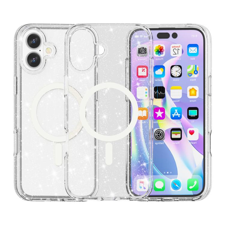Custodia magnetica per telefono MagSafe in stile Terminator con glitter in polvere., For iPhone Air