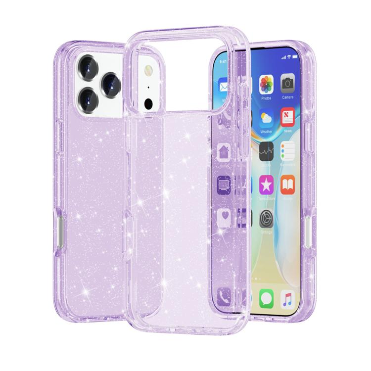 Custodia per telefono antiurto Terminator con glitter in polvere, For iPhone 18 Pro / 17 Pro, For iPhone 18 Pro Max / 17 Pro Max
