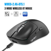 HXSJ T68 3 Modes Wired 2.4G BT5.1 Wireless Lightweight Gaming Mouse, T68