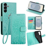 Custodia per telefono in pelle con motivo albero e cervo in rilievo, For Samsung Galaxy S26+ 5G, For Samsung Galaxy S26 Ultra 5G, For Samsung Galaxy S26 5G, For Samsung Galaxy S25 5G
