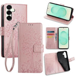 Custodia per telefono in pelle con motivo albero e cervo in rilievo, For Samsung Galaxy S25+ 5G, For Samsung Galaxy S25 Ultra 5G