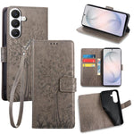 Custodia per telefono in pelle con motivo albero e cervo in rilievo, For Samsung Galaxy S26+ 5G, For Samsung Galaxy S26 Ultra 5G, For Samsung Galaxy S26 5G, For Samsung Galaxy S25 5G