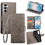 Custodia per telefono in pelle con motivo albero e cervo in rilievo, For Samsung Galaxy S26+ 5G, For Samsung Galaxy S26 Ultra 5G, For Samsung Galaxy S26 5G, For Samsung Galaxy S25 5G