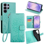 Custodia per telefono in pelle con motivo albero e cervo in rilievo, For Samsung Galaxy S26+ 5G, For Samsung Galaxy S26 Ultra 5G, For Samsung Galaxy S26 5G, For Samsung Galaxy S25 5G