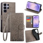 Custodia per telefono in pelle con motivo albero e cervo in rilievo, For Samsung Galaxy S26+ 5G, For Samsung Galaxy S26 Ultra 5G, For Samsung Galaxy S26 5G, For Samsung Galaxy S25 5G