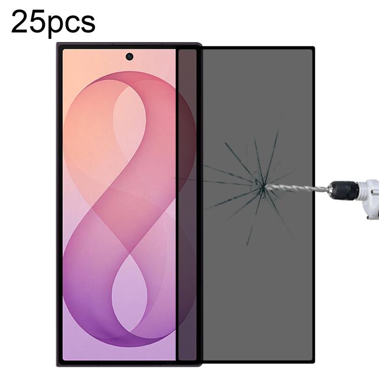25 pezzi Pellicola in vetro temperato con copertura completa a 360 gradi effetto seta per la privacy, For Galaxy Z Fold8 5G, For Galaxy Z Fold8 Ultra 5G, For Samsung Galaxy Z Fold7 5G