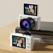 Fotocamera digitale retrò V5 da 64 MP con registrazione 4K e schermo orientabile a 180°., Large Lens, Small Lens