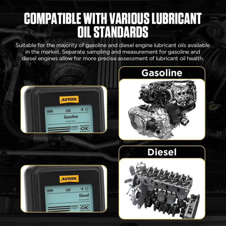 AUTOOL AS503 Analizzatore di qualità dell'olio motore per auto con display retroilluminato da 2,8 pollici, AS503