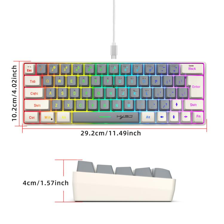 Tastiera cablata HXSJ V400 RGB 63 tasti USB-C