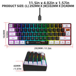 HXSJ V700WB Wired RGB Backlit Membrane Keyboard 61 Key Caps, Cable Length: 1.7m, V700WB