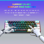 HXSJ V700WB Wired RGB Backlit Membrane Keyboard 61 Key Caps, Cable Length: 1.7m, V700WB