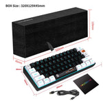 HXSJ V700WB Wired RGB Backlit Membrane Keyboard 61 Key Caps, Cable Length: 1.7m, V700WB