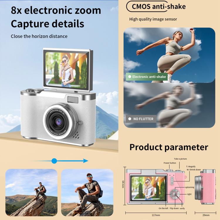 LK007 Fotocamera CCD HD da 2,4 pollici, stile retrò per bambini, LK007