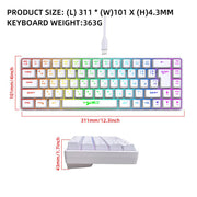 HXSJ V200 Russian Version Wired RGB Backlit Mechanical Keyboard 68 Key Caps, Cable Length: 1.7m, V200 Russian Version Black, V200 Russian Version White