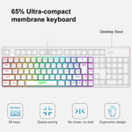 HXSJ V200 Russian Version Wired RGB Backlit Mechanical Keyboard 68 Key Caps, Cable Length: 1.7m, V200 Russian Version Black, V200 Russian Version White