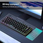 HXSJ V200 Russian Version Wired RGB Backlit Mechanical Keyboard 68 Key Caps, Cable Length: 1.7m, V200 Russian Version Black, V200 Russian Version White