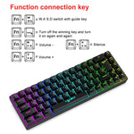 HXSJ V200 Russian Version Wired RGB Backlit Mechanical Keyboard 68 Key Caps, Cable Length: 1.7m, V200 Russian Version Black, V200 Russian Version White