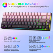 HXSJ V200 Gradient Color 68-key RGB Backlight Wired Membrane Keyboard