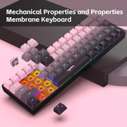 HXSJ V200 Gradient Color 68-key RGB Backlight Wired Membrane Keyboard