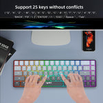 HXSJ V200 Gradient Color 68-key RGB Backlight Wired Membrane Keyboard