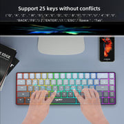 HXSJ V200 Gradient Color 68-key RGB Backlight Wired Membrane Keyboard