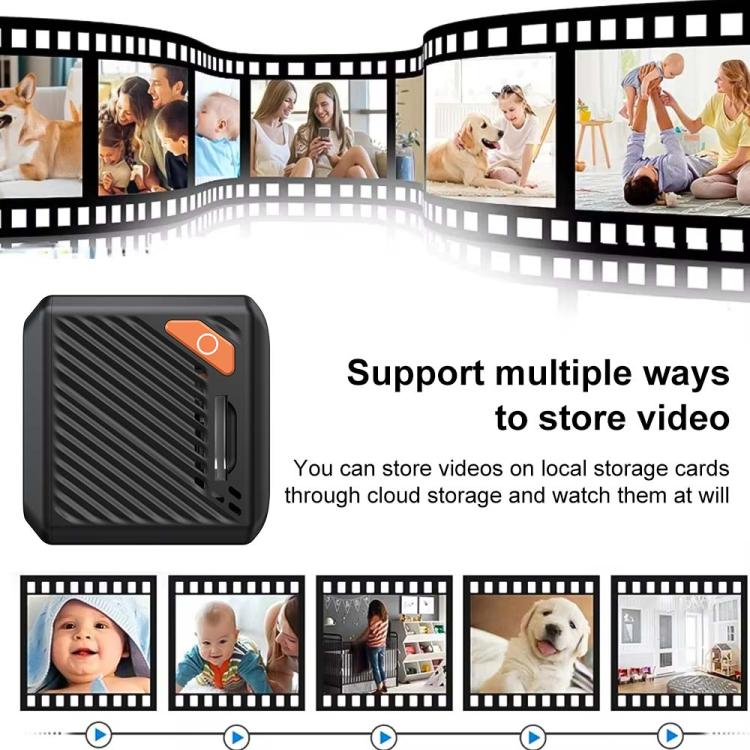 Mini telecamera intelligente WiFi magnetica HD W02 con rilevamento del movimento e visione notturna a infrarossi., W02
