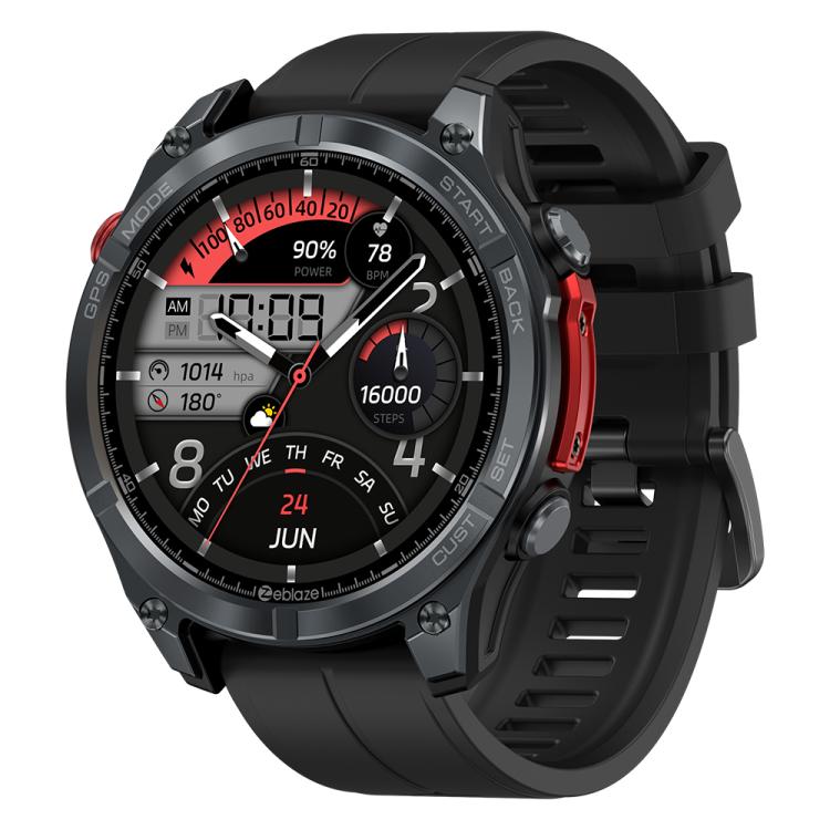 Zeblaze Stratos 4 Smartwatch GPS robusto per attività all'aperto con schermo da 1,43 pollici, resistenza fino a 5 ATM e certificazione IP69K.